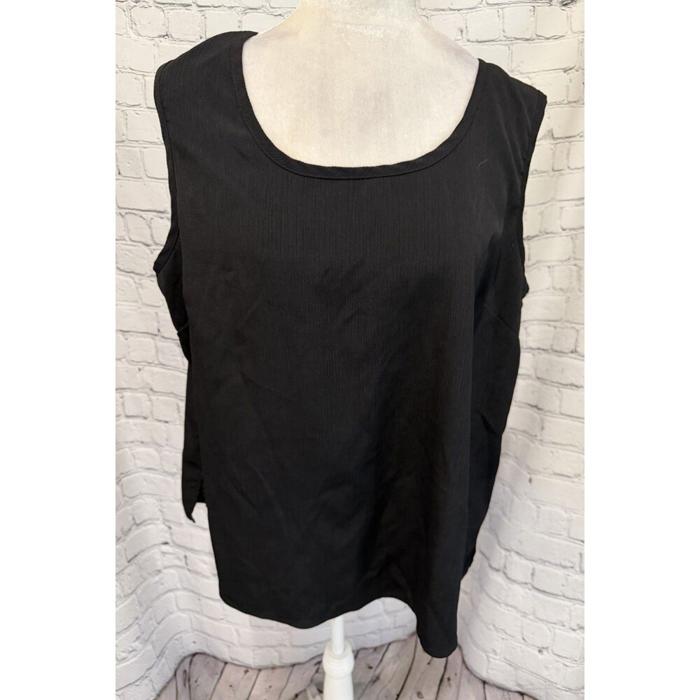 Susan Graver Style QVC Two-Piece Black Tank & Button-Down Shirt Set Plus Size 1X - Picture 3 of 12